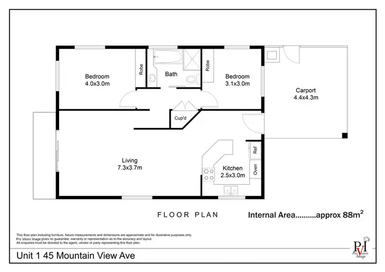 Floorplan of Homely semi-detached listing, 1/45 Mountain View Avenue, Miami QLD 4220