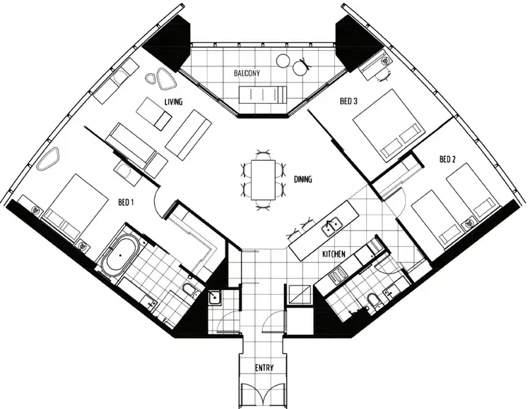 Floorplan of Homely apartment listing, 1105/9 Hamilton Avenue, Surfers Paradise QLD 4217