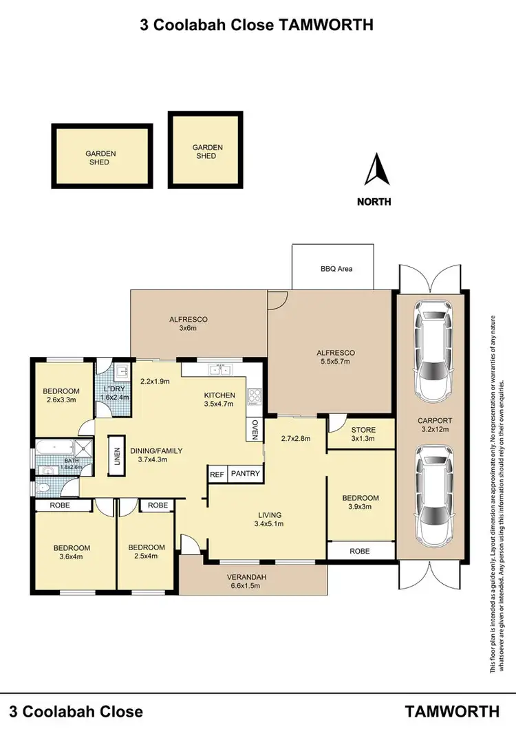 Floorplan of Homely house listing, 3 Coolabah Close, Tamworth NSW 2340