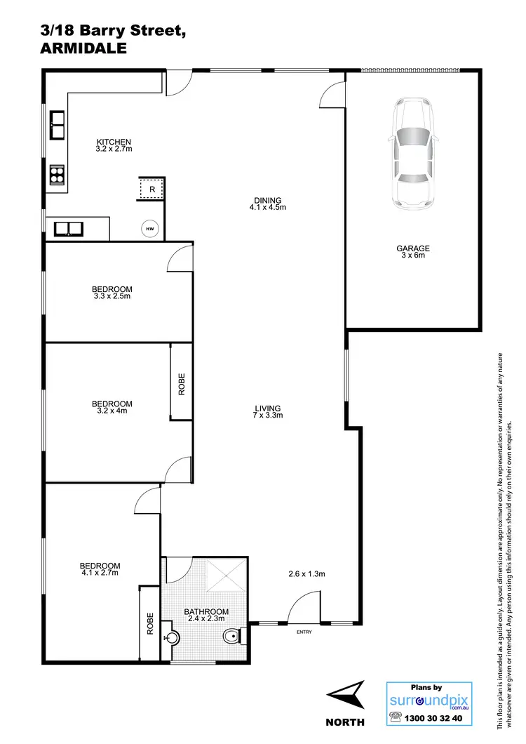 Floorplan of Homely unit listing, 3/18 Barry Street, Armidale NSW 2350