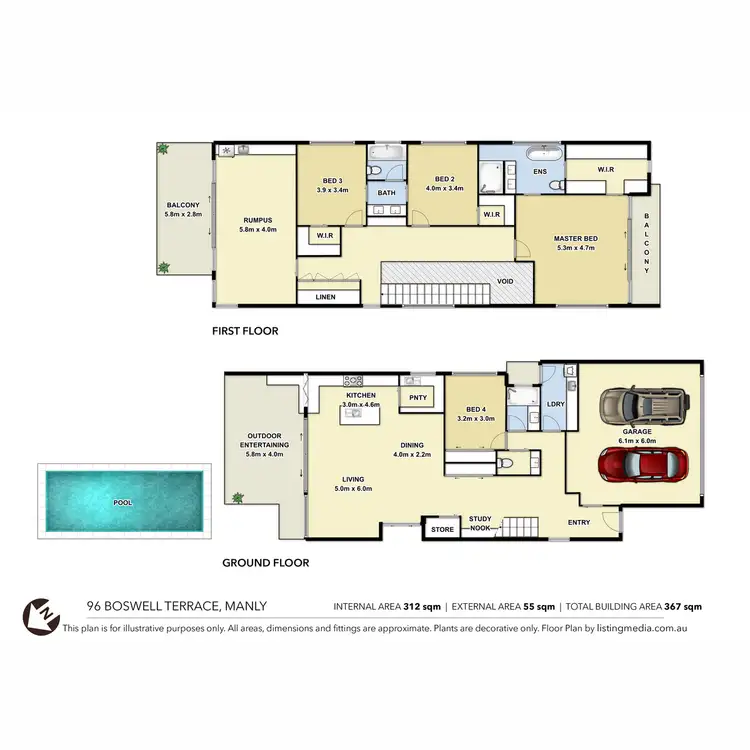 Floorplan of Homely house listing, 96 Boswell Terrace, Manly QLD 4179