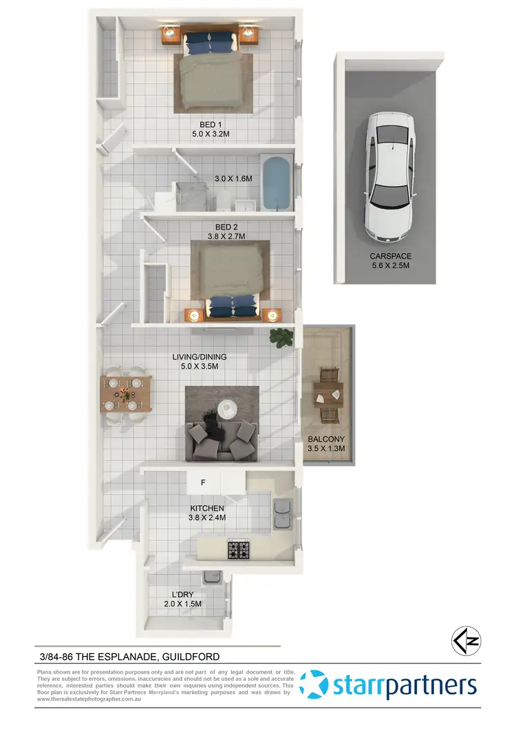 Floorplan of Homely unit listing, 3/84-86 The Esplanade, Guildford NSW 2161