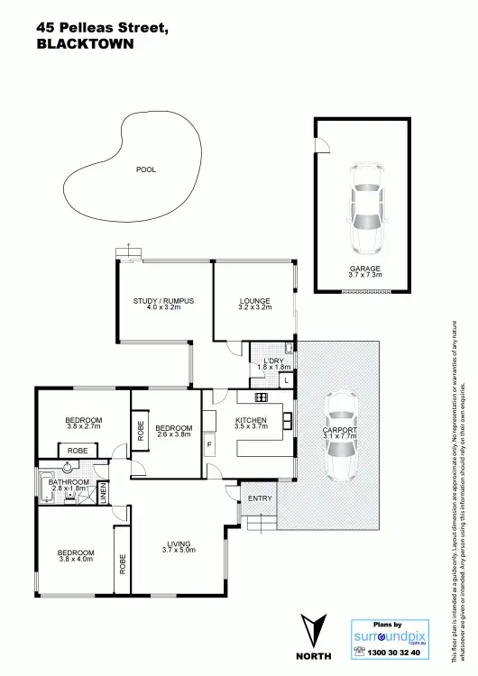 Floorplan of Homely house listing, 45 Pelleas Street, Blacktown NSW 2148