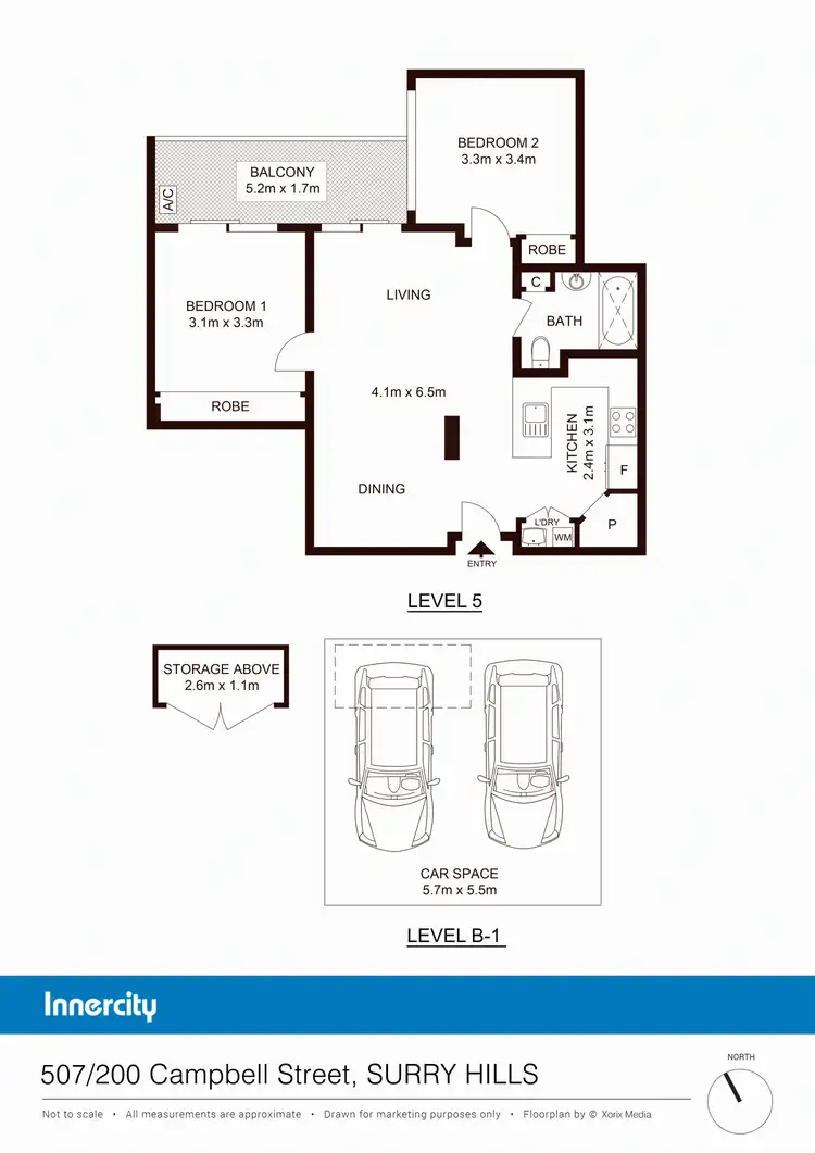 Floorplan of Homely apartment listing, 507/200 Campbell st, Darlinghurst NSW 2010