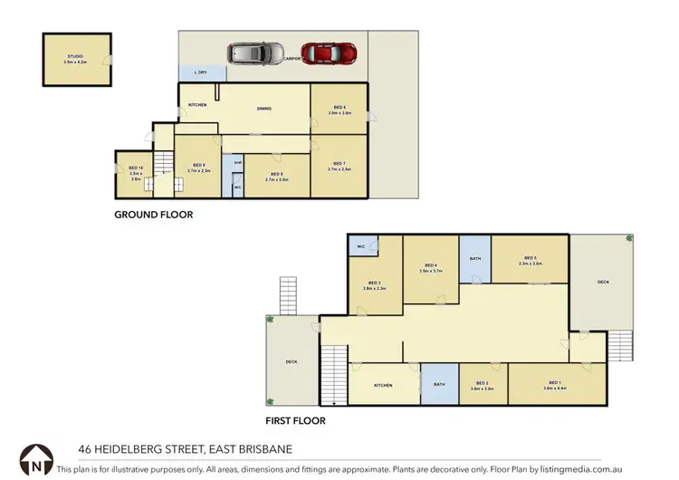Floorplan of Homely block of units listing, 46 Heidelberg Street, East Brisbane QLD 4169