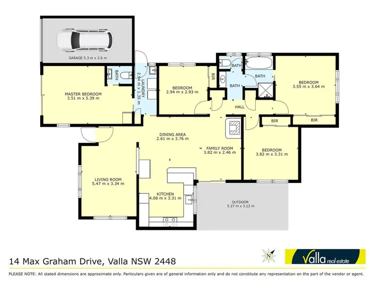 Floorplan of Homely house listing, 14 Max Graham Drive, Valla Beach NSW 2448