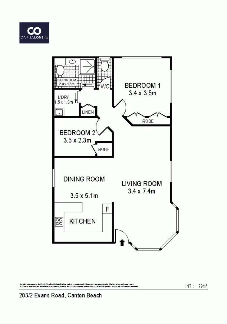 Floorplan of Homely house listing, 203/2 Evans Road, Canton Beach NSW 2263