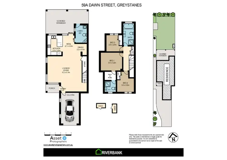 Floorplan of Homely semi-detached listing, 59A Dawn Street, Greystanes NSW 2145