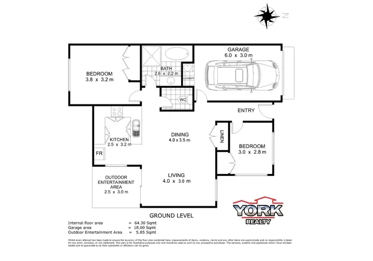 Floorplan of Homely unit listing, 1/72a Cortess Street, Harristown QLD 4350