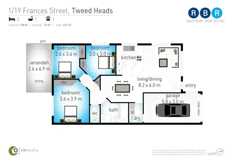 Floorplan of Homely unit listing, 1/19 Frances Street, Tweed Heads NSW 2485