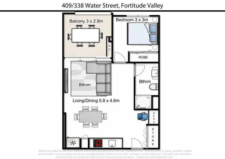 Floorplan of Homely apartment listing, 409/338 Water St, Fortitude Valley QLD 4006