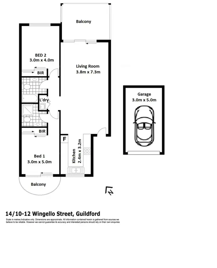 Floorplan of Homely unit listing, 14/10-12 Wingello St, Guildford NSW 2161
