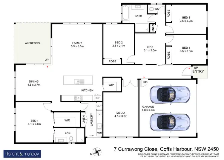 Floorplan of Homely house listing, 7 Currawong Cl, Coffs Harbour NSW 2450