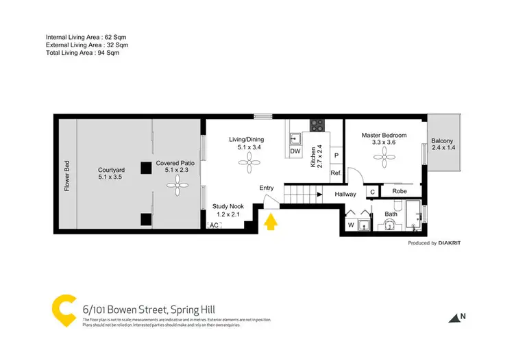 Floorplan of Homely apartment listing, 6/101 Bowen street, Spring Hill QLD 4000