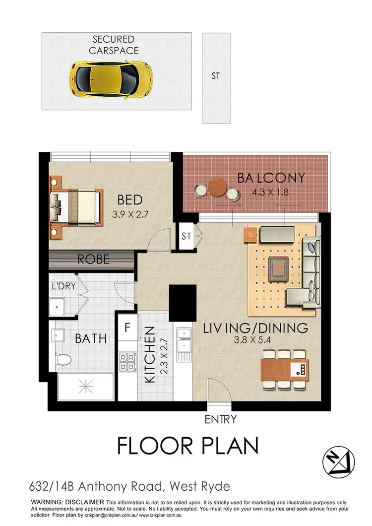 Floorplan of Homely apartment listing, 632/14B Anthony Road, West Ryde NSW 2114