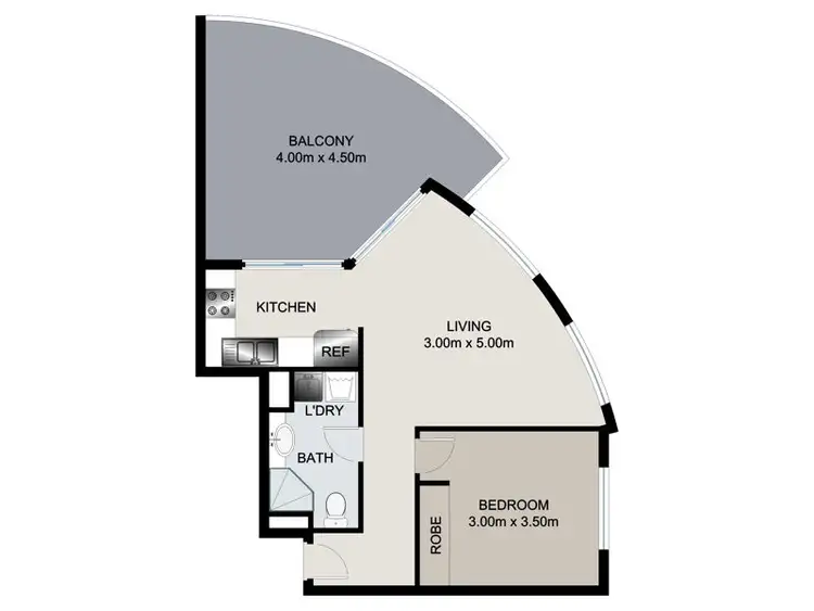 Floorplan of Homely apartment listing, C47/131 Wickham, Fortitude Valley QLD 4006