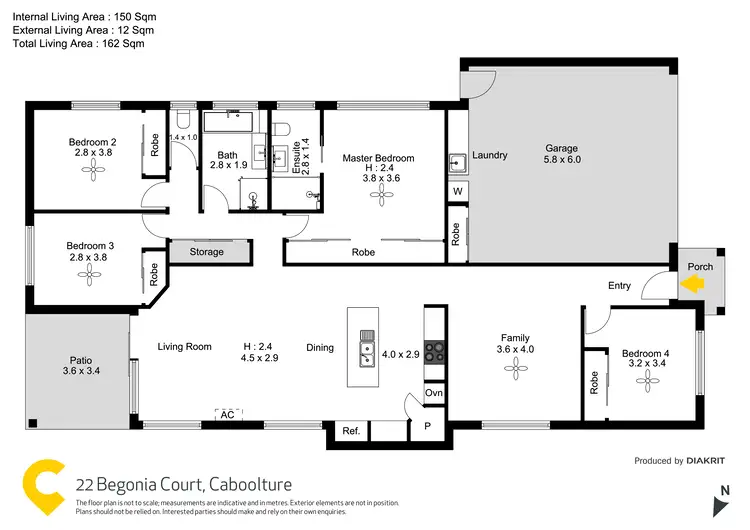 Floorplan of Homely house listing, 22 Begonia Court, Caboolture QLD 4510