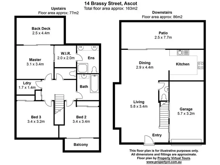 Floorplan of Homely townhouse listing, 2/14 Brassey Street, Ascot QLD 4007