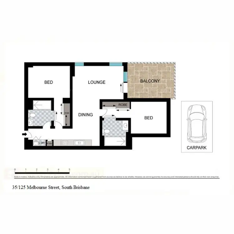 Floorplan of Homely apartment listing, 35/125 Melbourne Street, South Brisbane QLD 4101