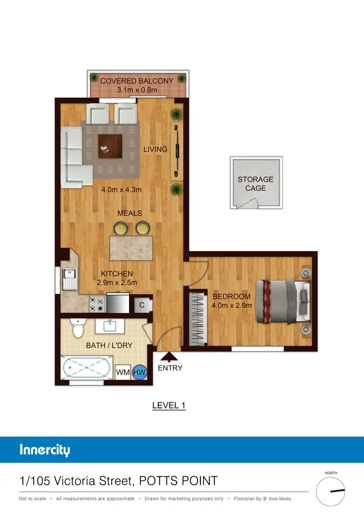 Floorplan of Homely apartment listing, 1/105 Victoria St, Potts Point NSW 2011