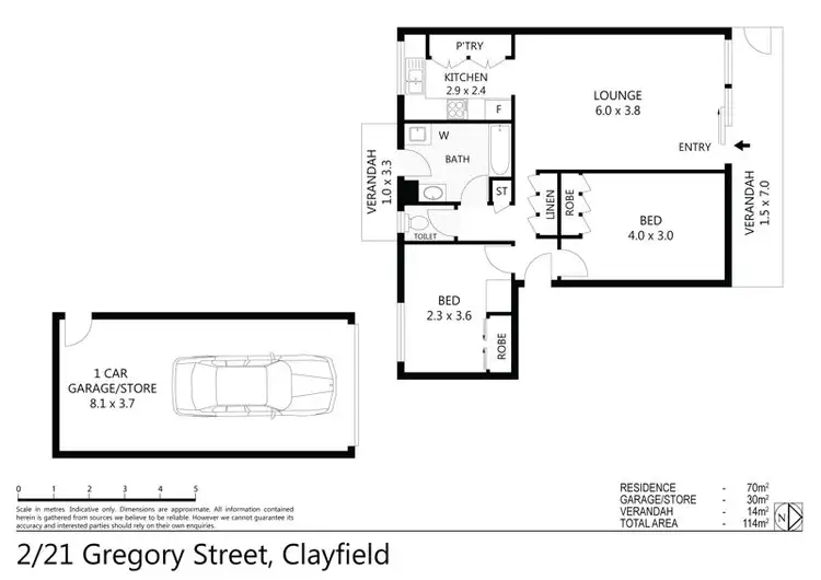 Floorplan of Homely unit listing, 2/21 Gregory Street, Clayfield QLD 4011