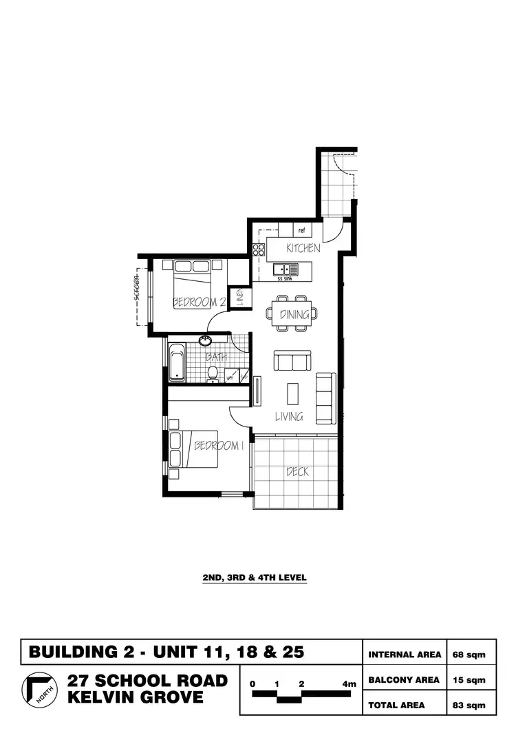 Floorplan of Homely apartment listing, 25/27 School Street, Kelvin Grove QLD 4059