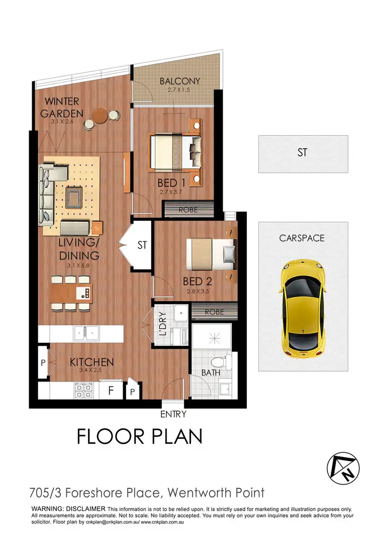 Floorplan of Homely apartment listing, 705/3 Foreshore Place, Wentworth Point NSW 2127