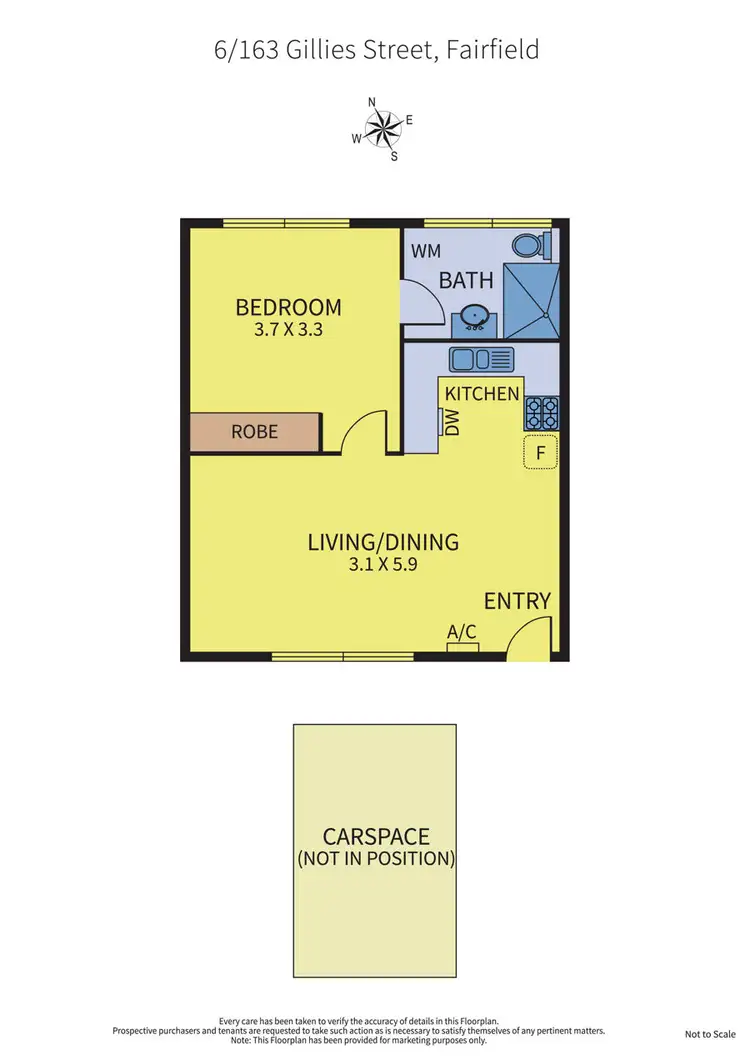 Floorplan of Homely apartment listing, 6/163 Gillies Street, Fairfield VIC 3078