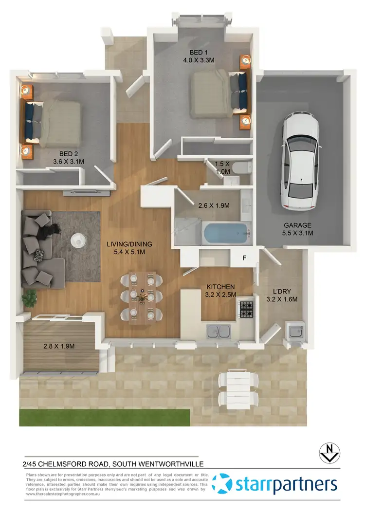 Floorplan of Homely villa listing, 2/45 Chelmsford Road, South Wentworthville NSW 2145