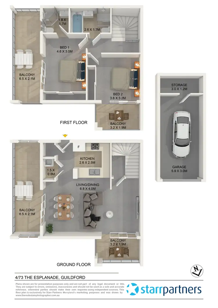 Floorplan of Homely unit listing, 4/73-75 The Esplanade, Guildford NSW 2161