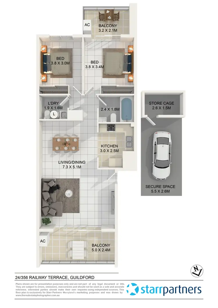 Floorplan of Homely unit listing, 24/356-360 Railway Terrace, Guildford NSW 2161