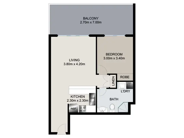 Floorplan of Homely apartment listing, G97/41 Gotha Street, Fortitude Valley QLD 4006