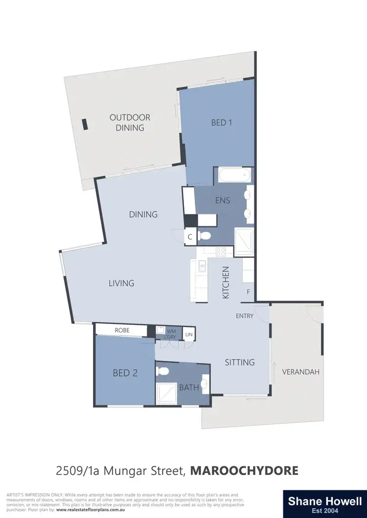 Floorplan of Homely unit listing, Unit 2509 1a Mungar St, Maroochydore QLD 4558