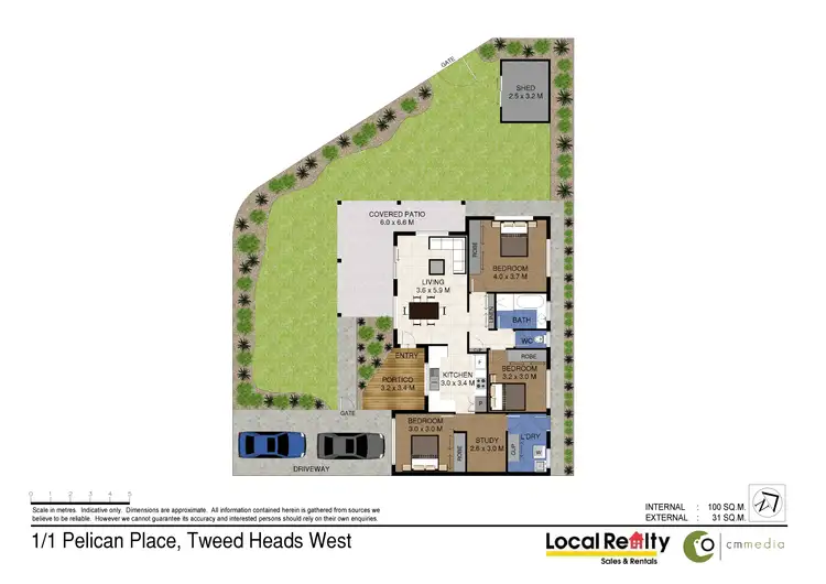 Floorplan of Homely semi-detached listing, 1/1 Pelican Place, Tweed Heads West NSW 2485