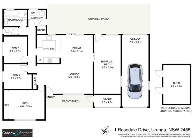 Floorplan of Homely house listing, 1 Rosedale Drive, Urunga NSW 2455