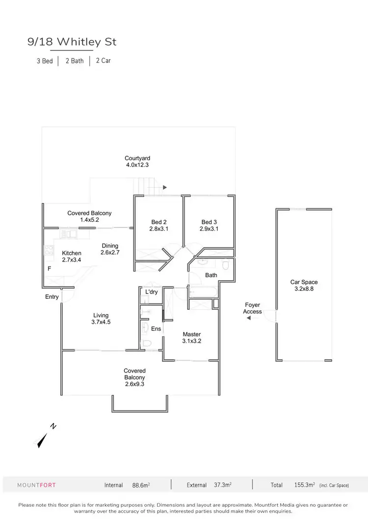 Floorplan of Homely unit listing, 9 / 18 Whitley Street, Mount Gravatt East QLD 4122