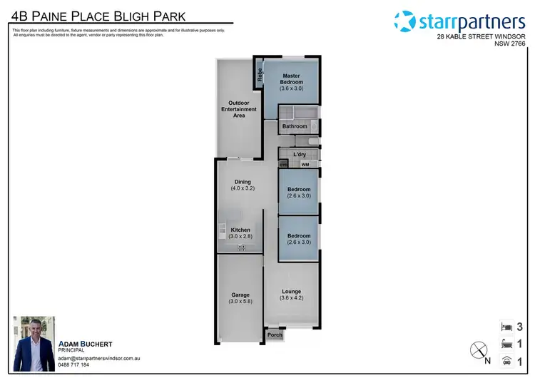 Floorplan of Homely semi-detached listing, 4B Paine Place, Bligh Park NSW 2756
