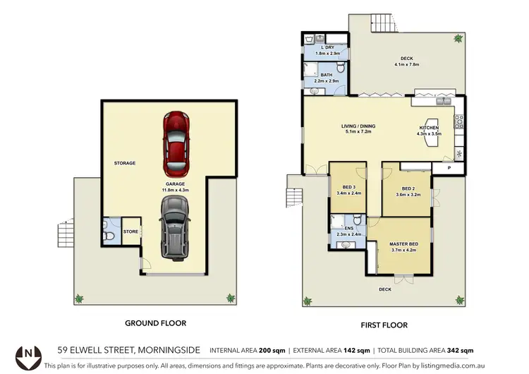 Floorplan of Homely house listing, 59 Elwell Street, Morningside QLD 4170