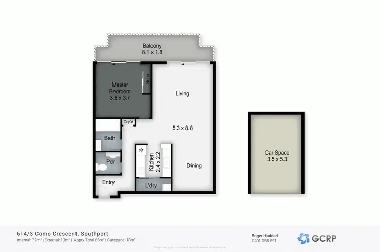 Floorplan of Homely apartment listing, 614/3 Como Crescent, Southport QLD 4215