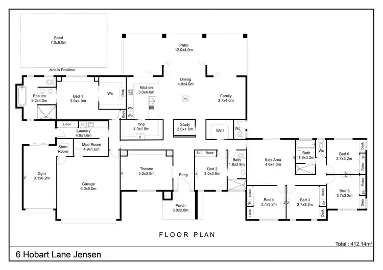 Floorplan of Homely house listing, 6 Hobart Lane, Jensen QLD 4818