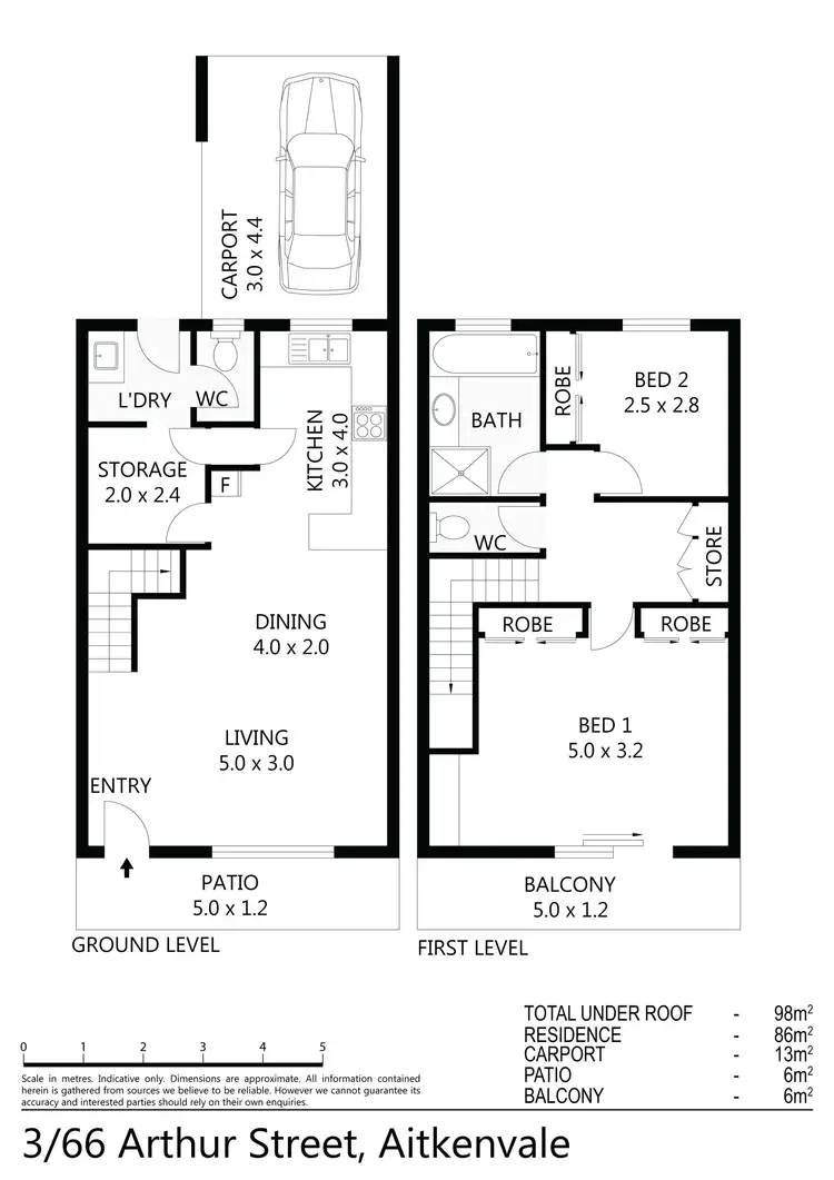 Floorplan of Homely unit listing, 3/66 Arthur Street, Aitkenvale QLD 4814