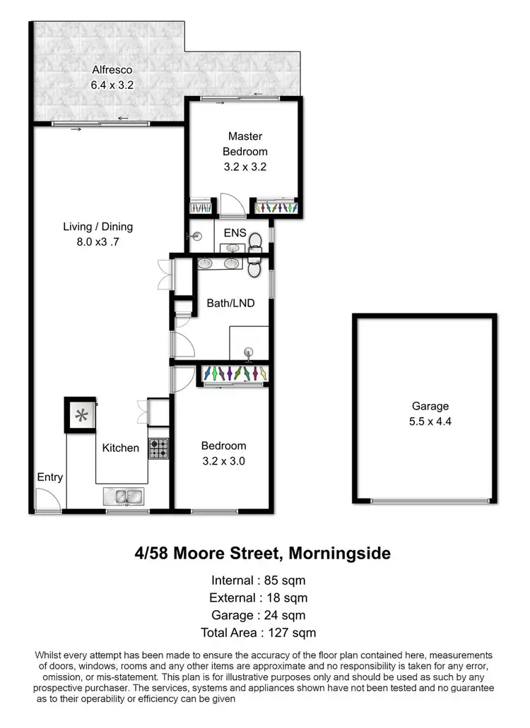 Floorplan of Homely unit listing, 4/58 Moore Street, Morningside QLD 4170