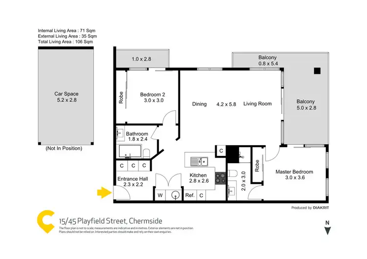 Floorplan of Homely unit listing, 15/45 Playfield Street, Chermside QLD 4032