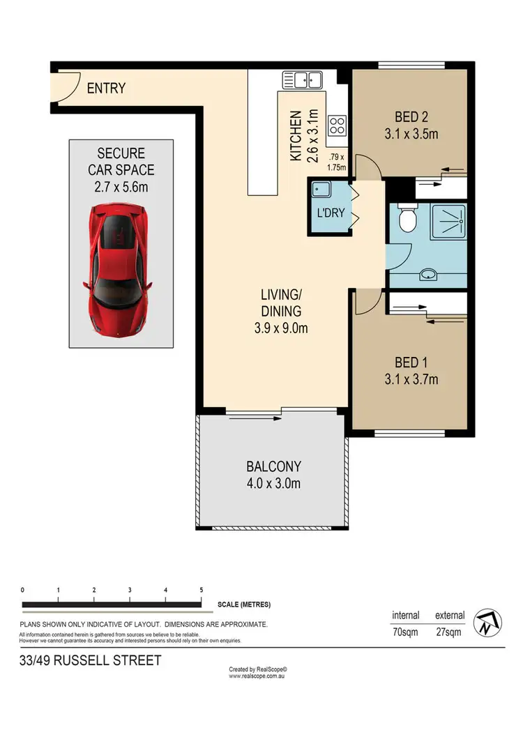 Floorplan of Homely unit listing, 33/49 Russell Street, South Brisbane QLD 4101