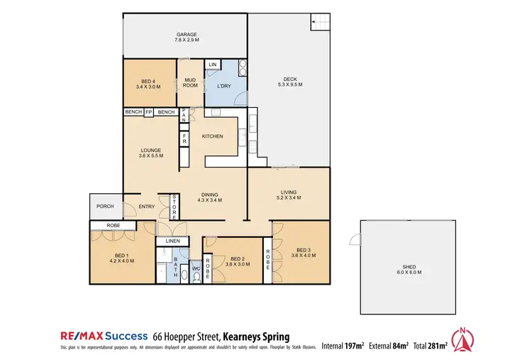 Floorplan of Homely house listing, 66 Hoepper Street, Kearneys Spring QLD 4350