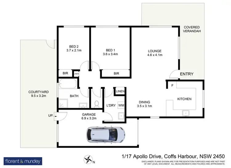 Floorplan of Homely villa listing, 1/17 Apollo Dr, Coffs Harbour NSW 2450