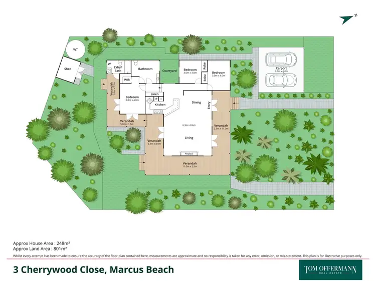 Floorplan of Homely house listing, 3 Cherrywood Close, Marcus Beach QLD 4573