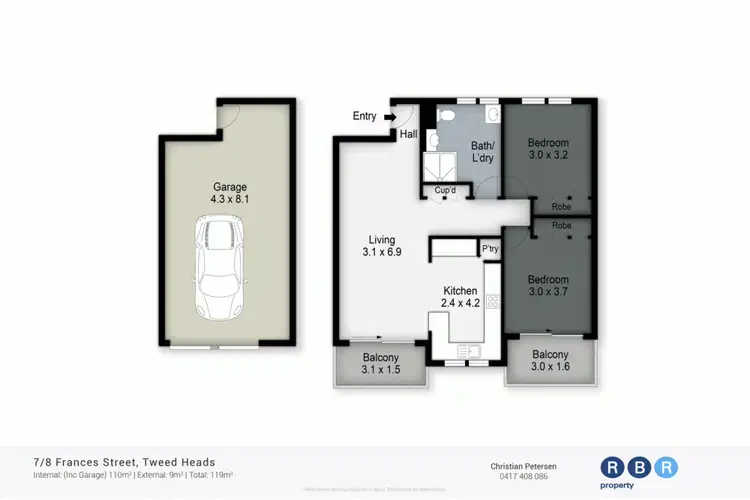 Floorplan of Homely unit listing, 7/8 Frances Street, Tweed Heads NSW 2485