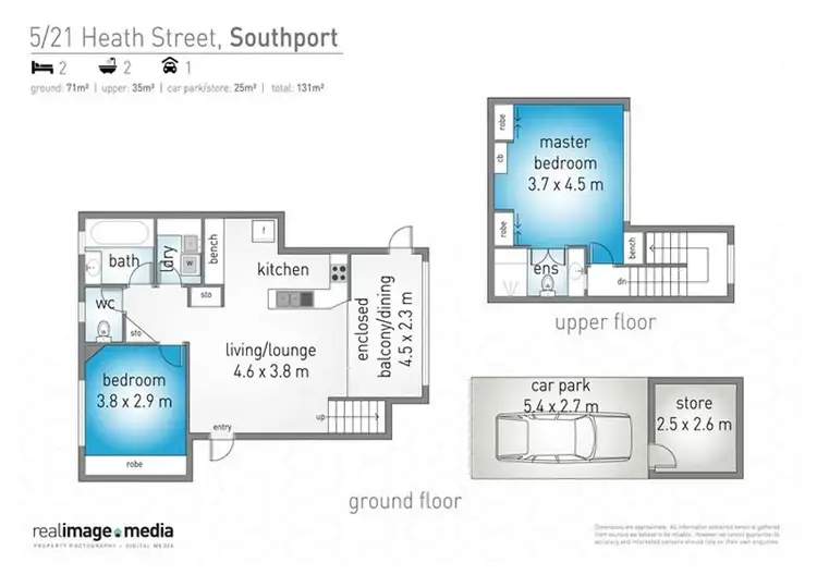 Floorplan of Homely townhouse listing, 5/21 Heath Street, Southport QLD 4215