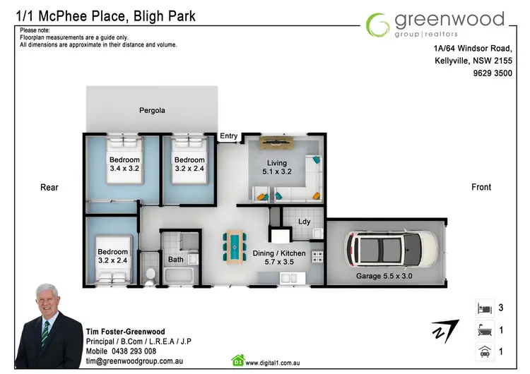 Floorplan of Homely house listing, 1/1 McPhee Place, Bligh Park NSW 2756